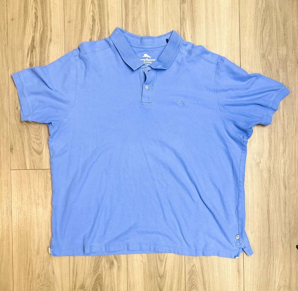 Tommy Bahama Blue Pique Polo Shirt XXXL